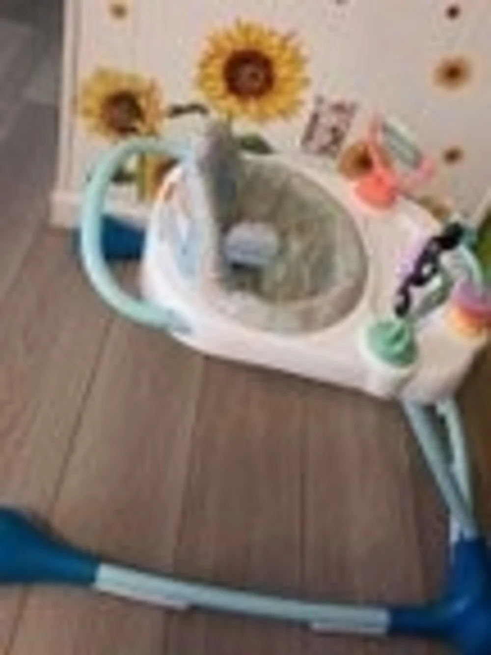 Baby Activity Walker with Blue and White Frame and Multi-Color Toys